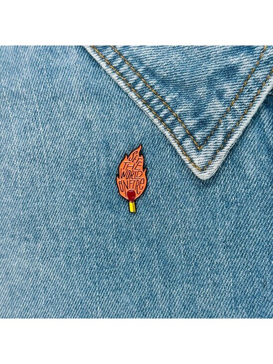 Unbranded Jewelry - ⭐Cartoon Set the world on fire Enamel Pin Matches Flame Blaze Brooch Bag Clothes